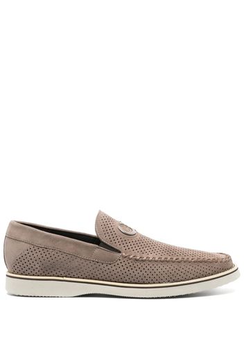 Casadei perforated suede loafers - Nude