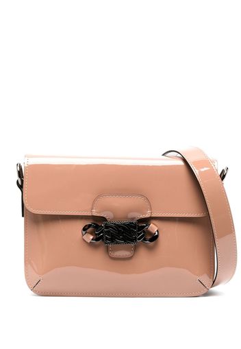 Casadei Mia Satchel-Tasche aus Lackleder - Nude