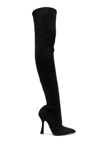 Casadei 105mm square-toe over-the-knee boots - Schwarz