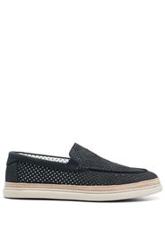 Casadei Nabuk perforated-leather espadrilles - Blau