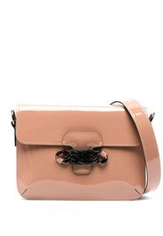 Casadei Mia Satchel-Tasche aus Lackleder - Nude