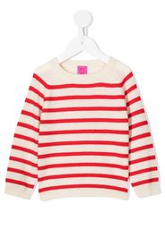 Cashmere in Love Kids striped cashmere jumper - Weiß