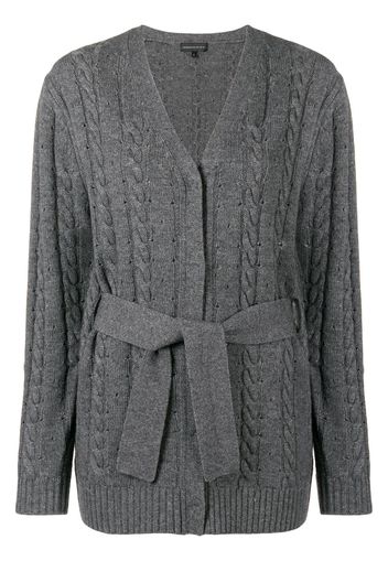 Cashmere In Love Cardigan mit Zopfmuster - Grau