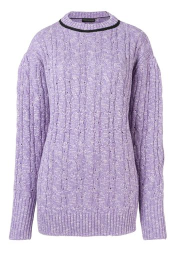 Cashmere In Love Pullover mit Zopfmuster - Violett