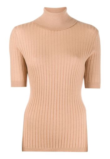 Cashmere In Love Gerippter 'Victoria' Rollkragenpullover - Nude