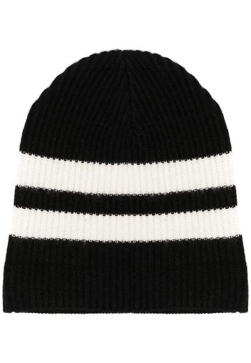 Cashmere In Love Gerippte Beanie - Schwarz