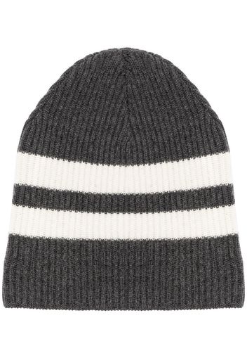 Cashmere In Love Gerippte Beanie - Grau