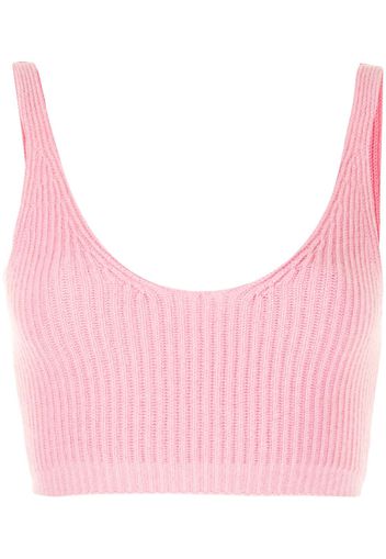Cashmere In Love Geripptes Reese Cropped-Stricktop - Rosa