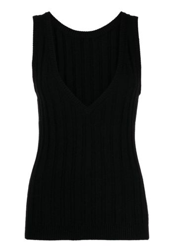 Cashmere In Love Mara V-back tank top - Schwarz