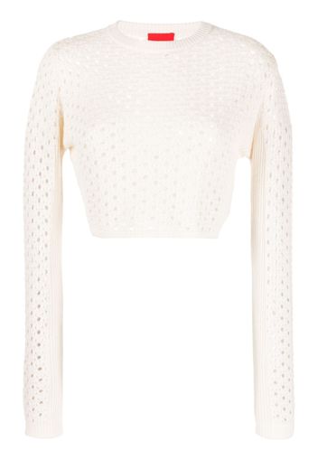 Cashmere In Love Ria crochet-knit jumper - Weiß