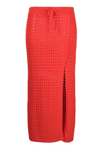 Cashmere In Love Mona crochet-knit midi skirt - Rot