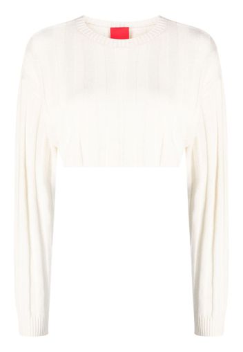 Cashmere In Love Remy ribbed-knit cropped jumper - Weiß