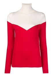 Cashmere In Love Zweifarbiger Rollkragenpullover - Rot