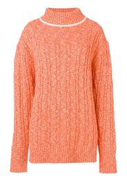 Cashmere In Love Pullover mit Zopfmuster - Orange