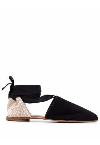 Castañer tie-detail suede sandals - Schwarz