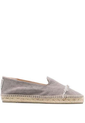 Castañer frayed-detail raffia espadrilles - Grau