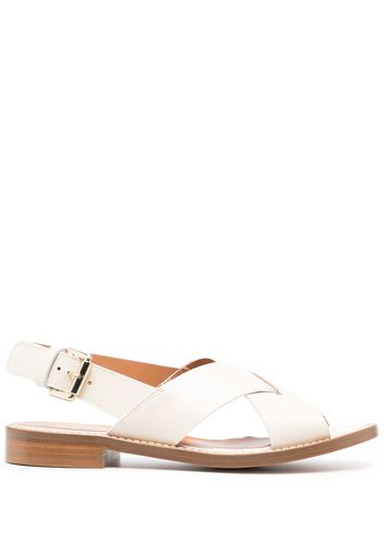 Cenere GB flat leather sandals - Nude