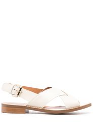 Cenere GB flat leather sandals - Nude