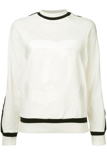 Chanel Pre-Owned Pullover mit Kontrastsaum - Weiß