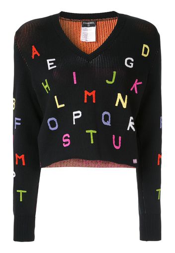 Chanel Pre-Owned Pullover mit Alphabet - Schwarz