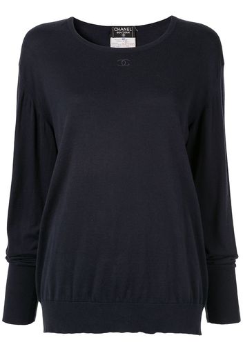 Chanel Pre-Owned Bestickter Pullover - Blau