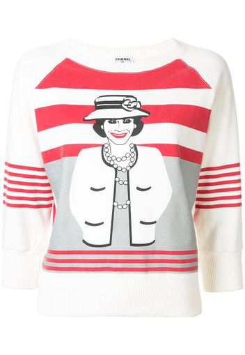 Chanel Pre-Owned Sweatshirt mit "Mademoiselle"-Print - Weiß