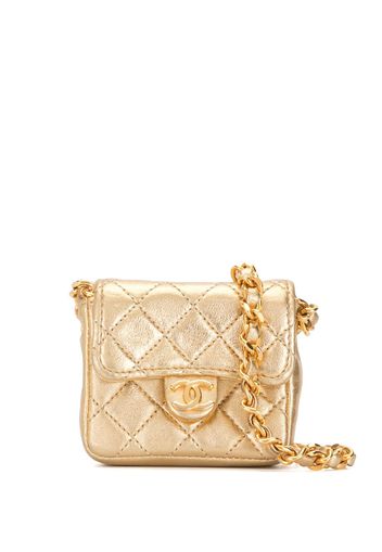 Chanel Pre-Owned 1990s Mini Schultertasche mit Steppung - Gold