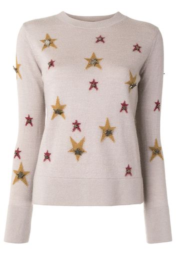 Chanel Pre-Owned 'Star' Intarsien-Pullover - Braun