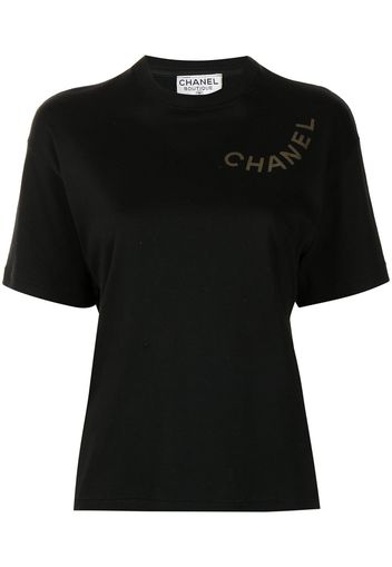 Chanel Pre-Owned T-Shirt mit Logo-Print - Schwarz