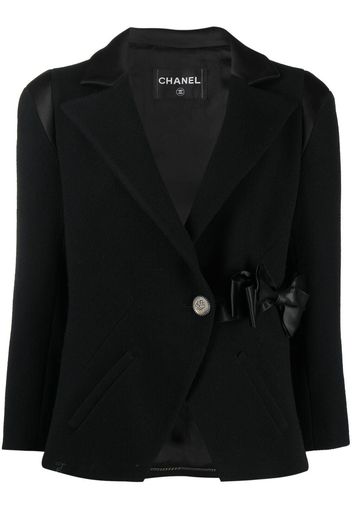 Chanel Pre-Owned Blazer mit Seidenschleife - Schwarz