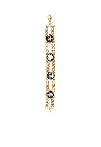 Chanel Pre-Owned Doppeltes Kettenarmband mit Motiven - Gold