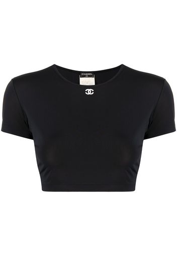 Chanel Pre-Owned 1995 T-Shirt im Cropped-Design - Schwarz