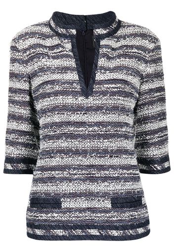 Chanel Pre-Owned striped tweed blouse - Blau