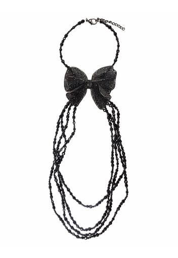 Chanel Pre-Owned 2009 beaded bow-motif necklace - Schwarz