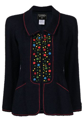 Chanel Pre-Owned 2010s polka dot detailing jacket - Blau