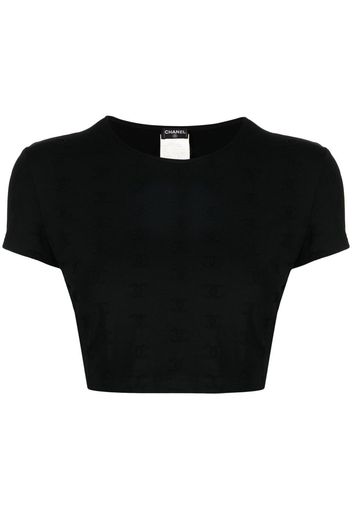 Chanel Pre-Owned 1997 Cropped-T-Shirt mit CC - Schwarz