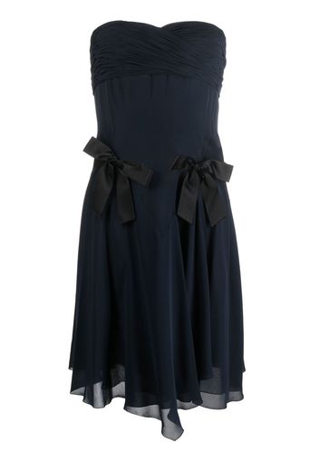 Chanel Pre-Owned 1990s strapless silk dress - Blau