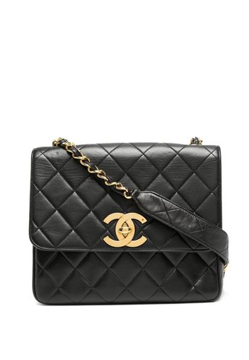 Chanel Pre-Owned 1995 große Schultertasche mit Rautensteppung - Schwarz