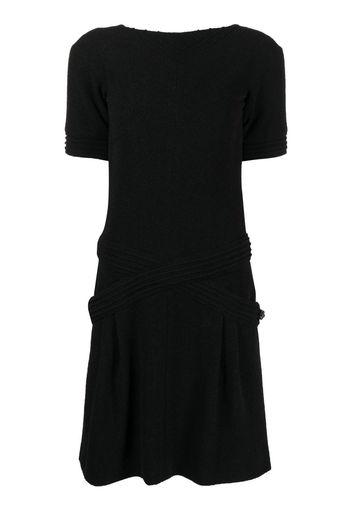 Chanel Pre-Owned rib-detailed short-sleeved dress - Schwarz