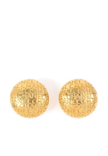 Chanel Pre-Owned logo-lettering round clip-on earrings - Gold