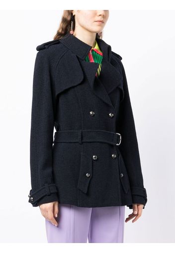 Chanel Pre-Owned Kurzer Trenchcoat mit Gürtel - Blau