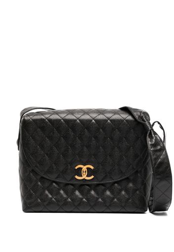 Chanel Pre-Owned 1992 gesteppte Schultertasche mit CC-Lock - Schwarz