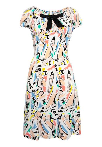 Chanel Pre-Owned 1990s graphic-print silk dress - Mehrfarbig