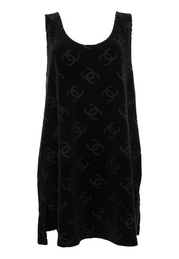 Chanel Pre-Owned 1996-1997 CC logo-print sleeveless dress - Schwarz