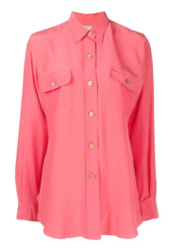 Chanel Pre-Owned 1990-2000s logo-button silk shirt - Rosa