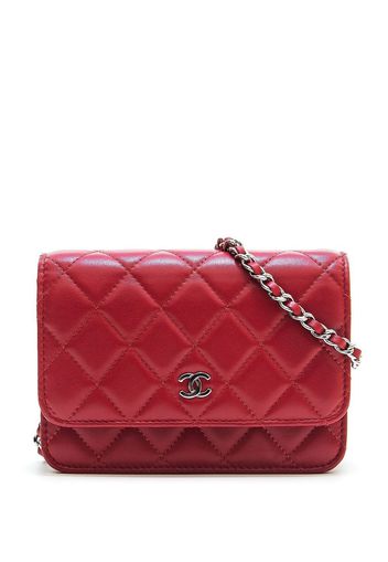 Chanel Pre-Owned 2020s diamond-quilted wallet-on-chain - Rot