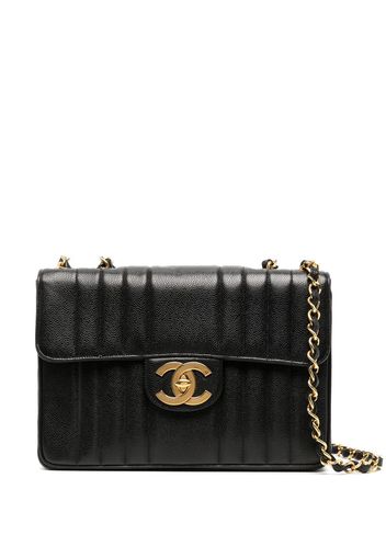 CHANEL Pre-Owned 1992 Jumbo Mademoiselle Classic Flap Schultertasche - Schwarz