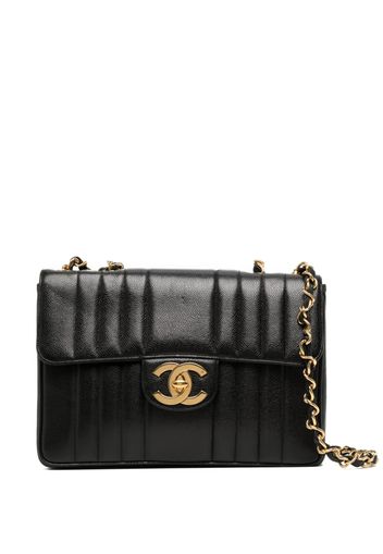 CHANEL Pre-Owned 1992 Jumbo Mademoiselle Classic Flap Schultertasche - Schwarz