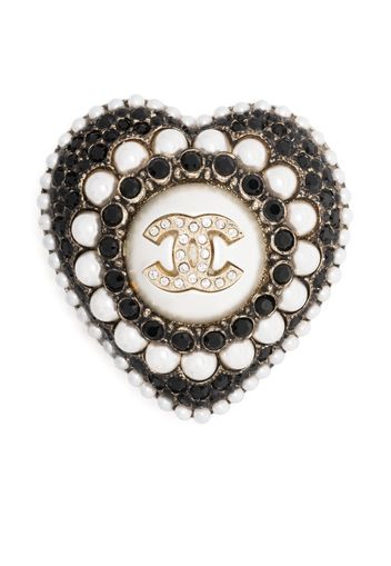 CHANEL Pre-Owned 2000s CC pearl-embellished brooch - Schwarz