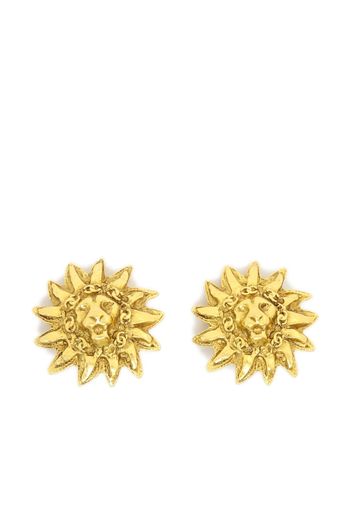 CHANEL Pre-Owned 1990-2000s lion-head clip-on earrings - Gold